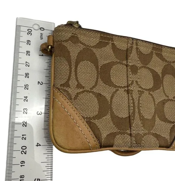 COACH Brown Signature Canvas Wristlet - Image 5