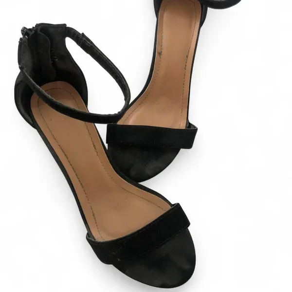 Black Elegant Event Party Cocktail Dinner Date Night Wedding Guest Suede Heels Pumps Sandals Open Peep Toe Ankle Strap Kitten - Image 3