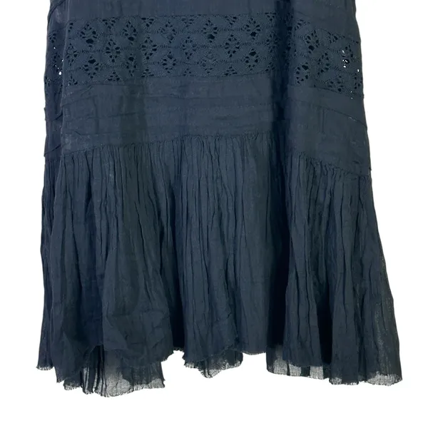 NWT Free People Shailee Dress Womens M Black Eyelet Ruffle Tiered Cottagecore - Image 4
