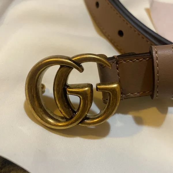 Gucci Leather Belt with Double G Buckle - Image 3