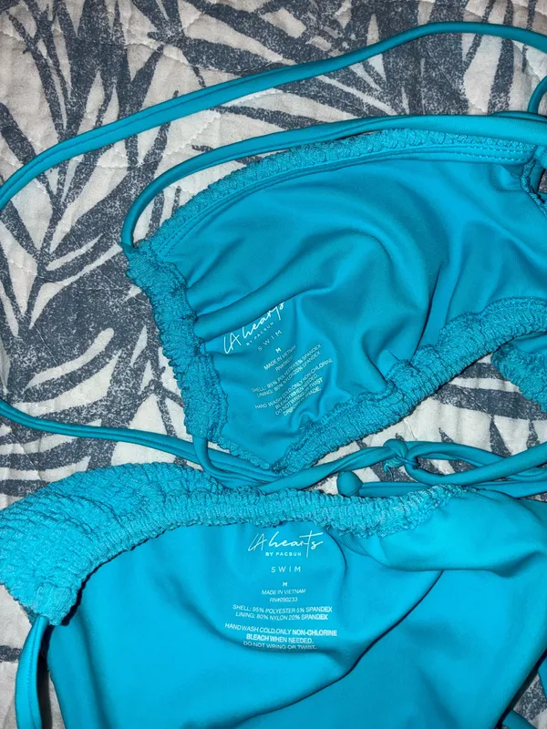 LA Hearts PacSun Scrunch Bikini Set Blue - Image 5