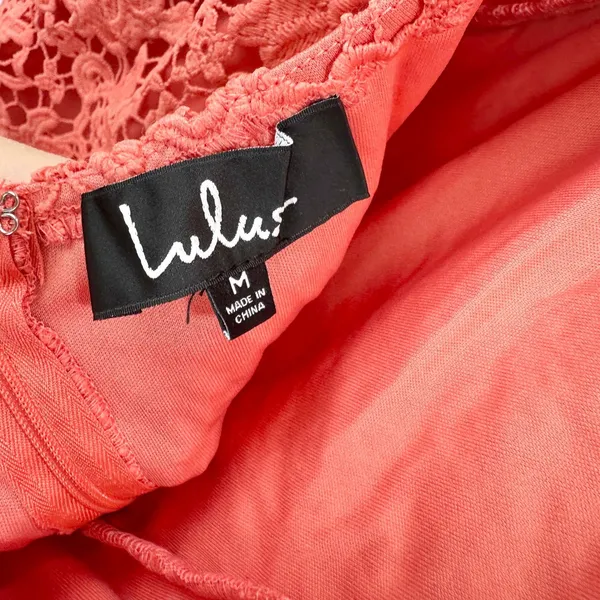 Lulus Paramour Coral Orange Lace Backless Bodycon Dress Party Medium NWT - Image 12