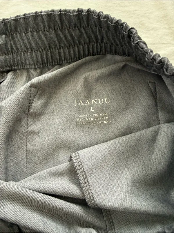 Jaanuu‎ Women's Gray Cargo Scrub Pants Size L Drawstring Waist - Image 3