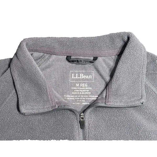L.L. Bean Women's 1/4 Zip Fitness Fleece Gray Medium - Image 4