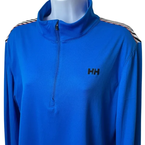 Helly Hansen Blue Lightweight Holiday Outdoors‎ Ski Snow Quarter Zip Women's L - Image 3