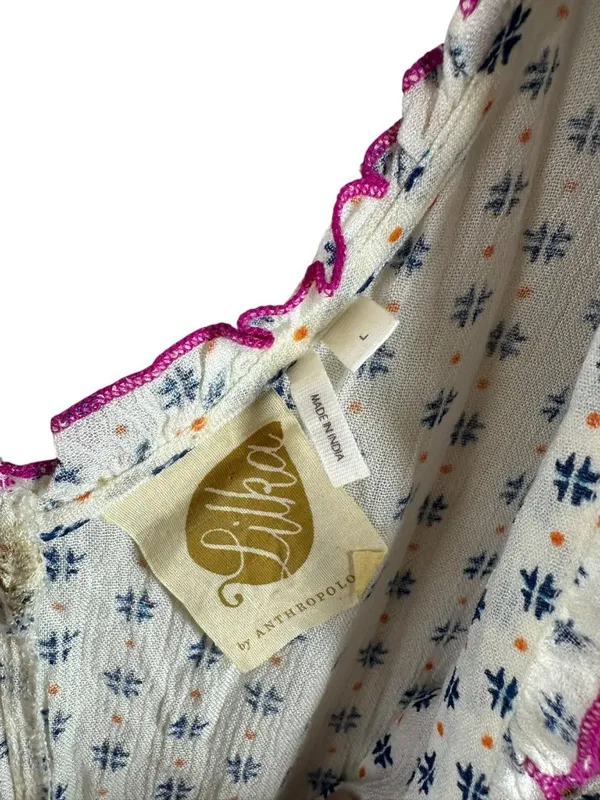 Anthropologie Lilka Maggie Embroidered Paisley Rayon Jersey Dress Size L Boho - Image 7