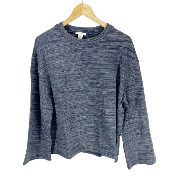 Daily Ritual Heathered Blue Oversized Sweatshirt Sz L Bell Sleeves NEW‎ - Image 2