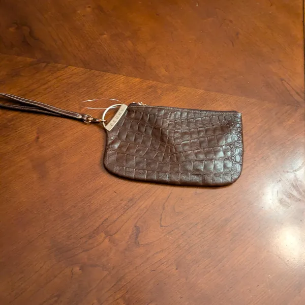 Prune Leather Wristlet Brown - Image 3