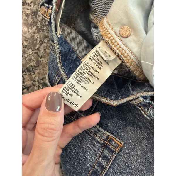 We The Free Jeans Womens 29 Blue Crossroads Hi Rise Straight Denim Pants - Image 3