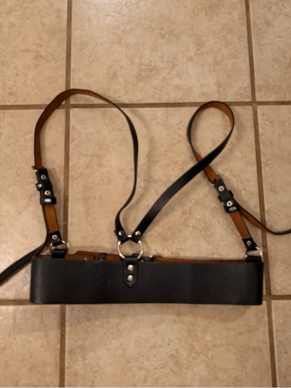 Dolls Kill Faux Leather Harness Belt / Double Buckle Waist Belt - Image 5