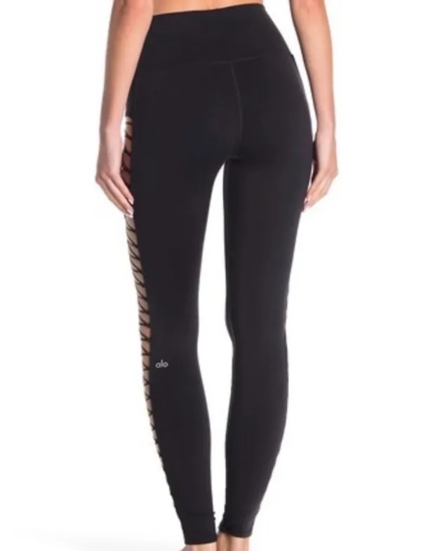 Alo Yoga Highline Lace Up Leggings Black Women’s Size Small - Image 3