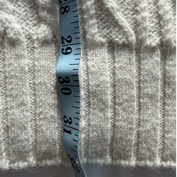 Anthropologie Ivory Cable Knit V-Neck Oversized Sweater Vest XL OB1672771 - Image 8