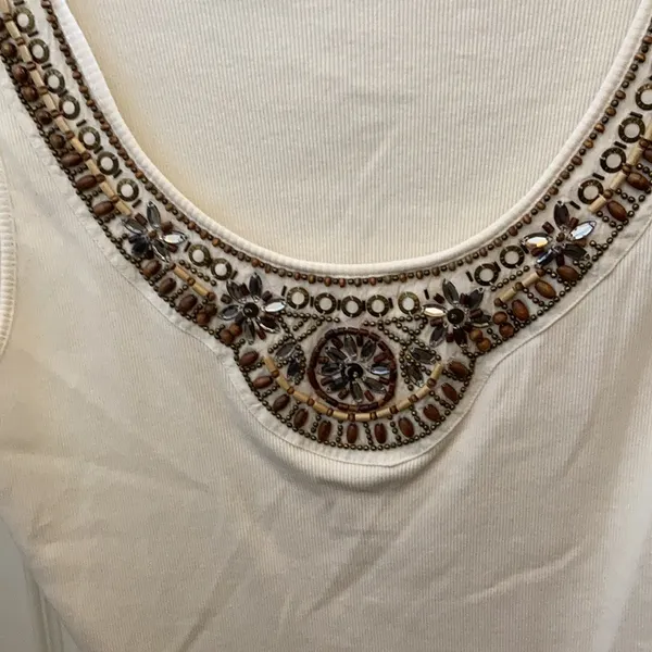 FINAL MARKDOWN Ladies’ JM Collection Decorative Ribbed Tank (XL) - Image 2