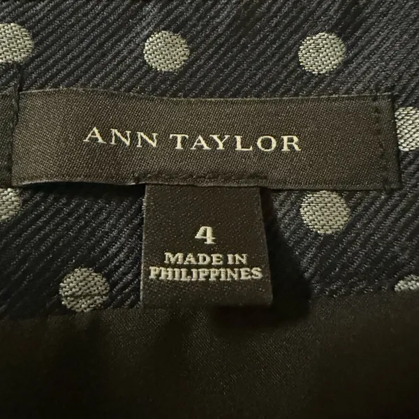 Ann Taylor women’s Size 4 Navy Polka Dot Skirt A-Line Lined Career Classic(A490) - Image 9