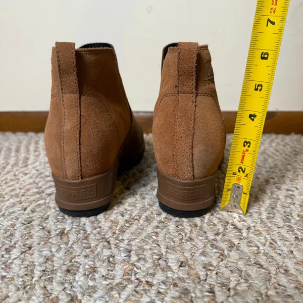 Sorel‎ Evie Chelsea Boot Brown Leather Suede Waterproof Wedge Ankle Boots Size 9 - Image 4