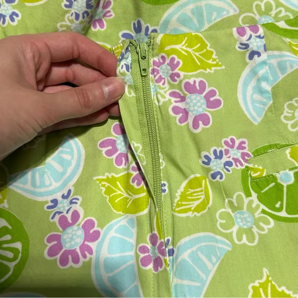 Vintage Lilly Pulitzer White Label Green Citrus Floral Print Mini Skirt Preppy - Image 6