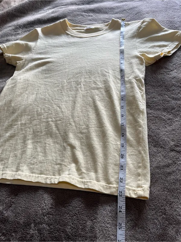 JOHN GALT Brandy Melville Pale Yellow Crewneck T-Shirt Cotton Tee One Size EUC - Image 6