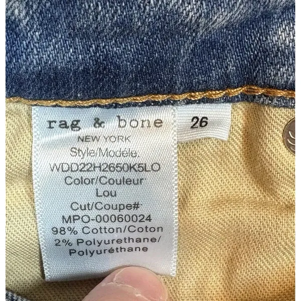 Rag & Bone Light Blue‎ Wash Ankle Skinny Cropped Jeans Womens 26 - Image 10