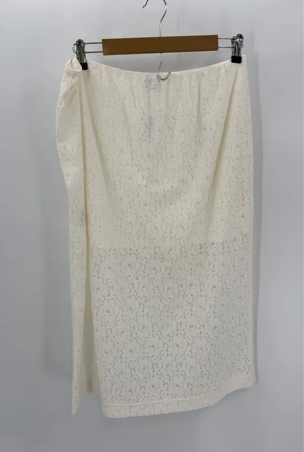 Old Navy Skirt Women’s L Cream High Waisted Lace Midi Pull On Summer Casual NWT - Image 2
