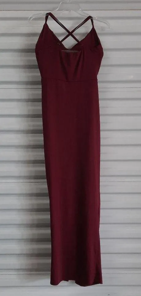 Women's Dress Size Small Burgundy Stretch Cocktail Party Dress Night Out Strappy - Image 2