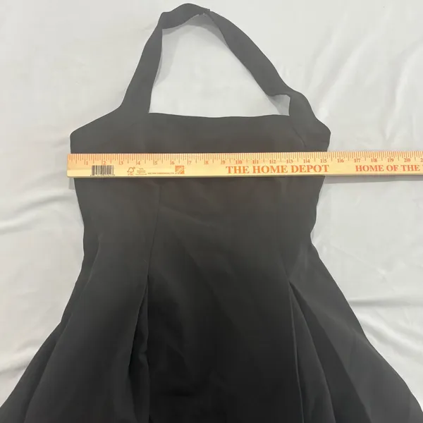 ASTR The Label Black Halter Mini Dress Square Neck A-Line Pleated Small - Image 5
