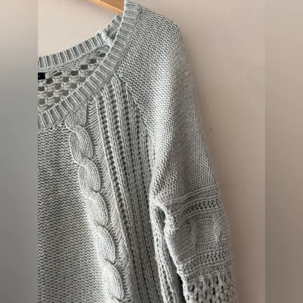 American Eagle‎ Light Blue Sweater Wool Cotton Blend - Image 2