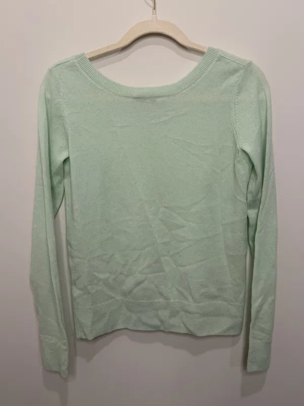Vince Mint Green 100% Cashmere Scoop Neck Sweater Size Small Pullover Light Knit - Image 4