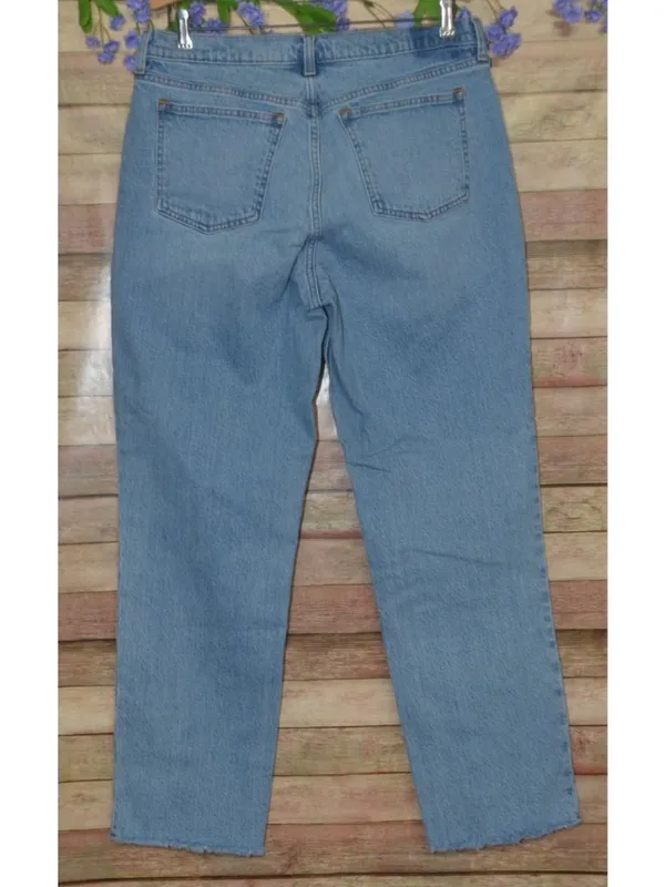 Abercrombie Fitch 90s Straight Mid Rise Curve Love Jeans 31 Regular Light Wash - Image 5