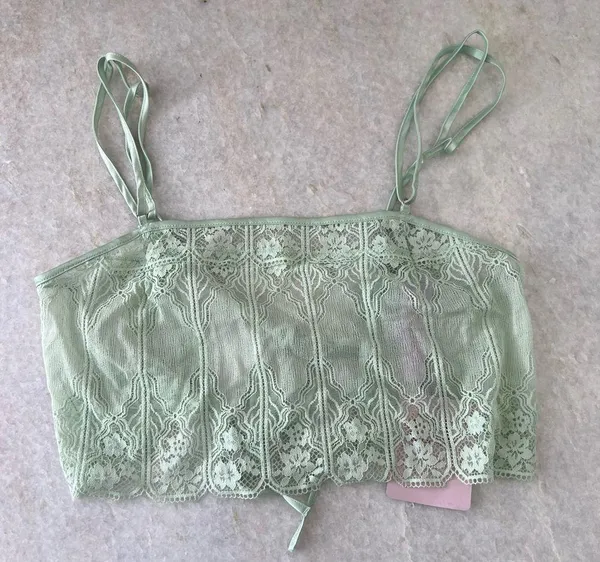 Savage X Fenty NWT DECO GLASS LACE SLEEP CAMI Green Mist Size S - Image 2