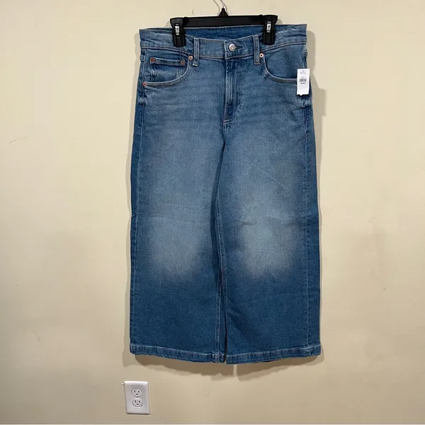NWT GAP High Stride Wide-Leg Ankle Jeans size 8 petite denim high rise - Image 3