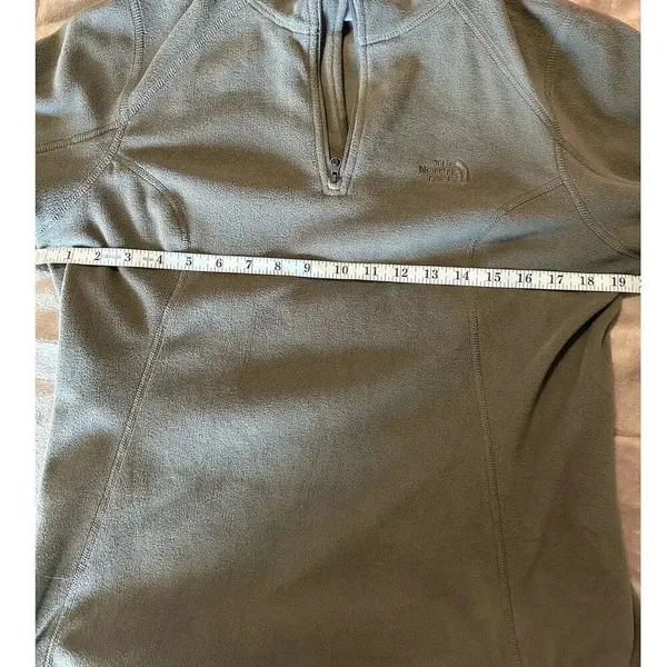 The North Face Quarter Zip Fleece Women's Size Large Olive Warm Hiking Active - Image 5