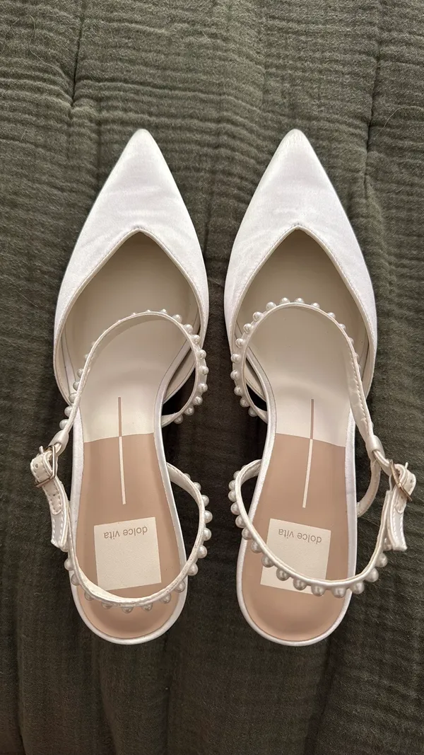 DV by Dolce Vita White Satin Kitten Heels - Image 2