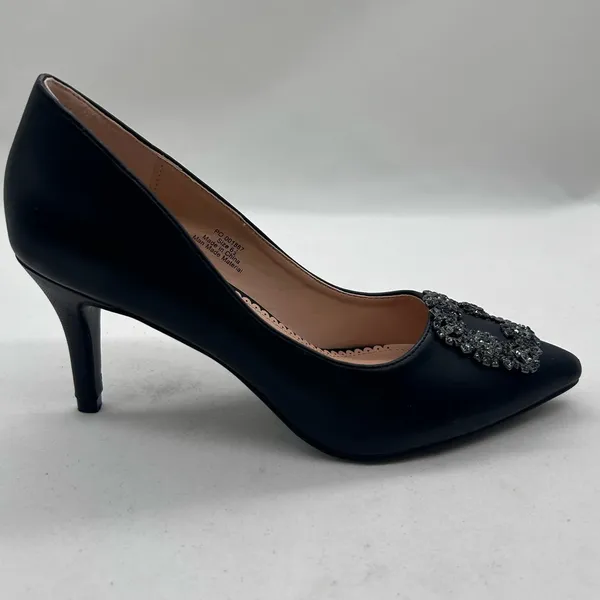 Journee Collection Heels 6 1/2 Black Rhinestones‎ Pointed Toe Career Formal NEW - Image 5