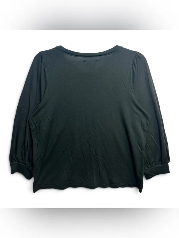 Madewell Black Puff Sleeve Top Women’s Large Alpaca Blend 3/4 Sleeve - Image 4