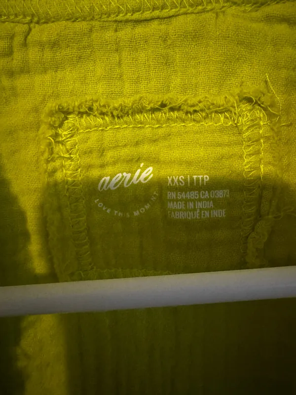 Aerie textured gauze button-down shirt features a relaxed oversized - Image 2