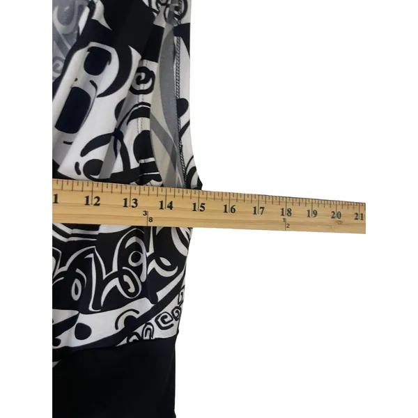 Kupcake Vintage Y2k Women's Size 8 Black White Tie Artsy Midi‎ Dress - Image 6