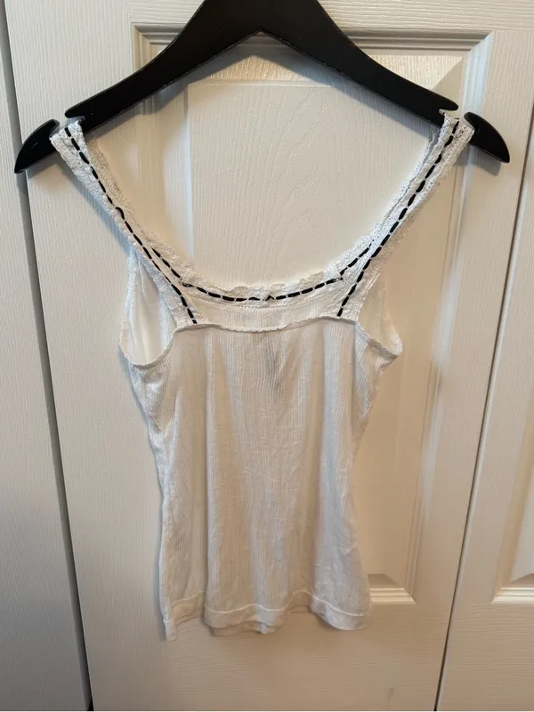 Free People Only You Ribbon Detail Tank in Ivory - Image 3
