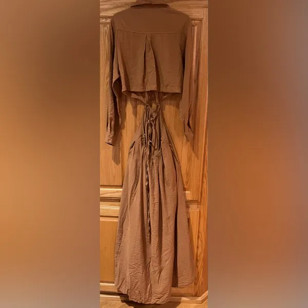 Young Fabulous & Broke YFB Derby Cutout Midi Brown Shirtdress‎ Dress Size Small - Image 9