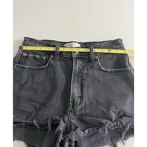 Abercrombie & Fitch Curve Love Black Cutoff Shorts High Rise Size 26/2 - Image 6