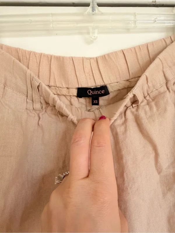 Quince 100% Linen Relaxed Pants in Beige Size XS - Image 3