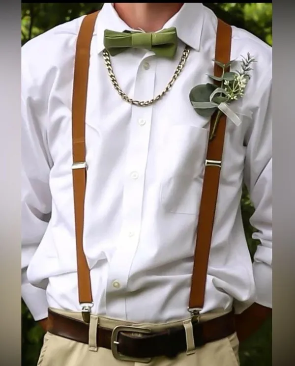 Brown Harness Suspenders Unisex Steampunk - Image 6