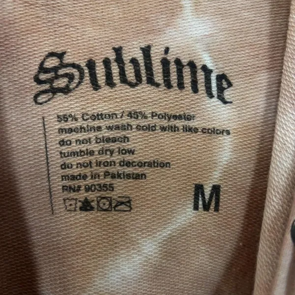 Sublime Sun 1995 Summer Tour Tie Dye Ska Rock Band Hoodie M - Image 5