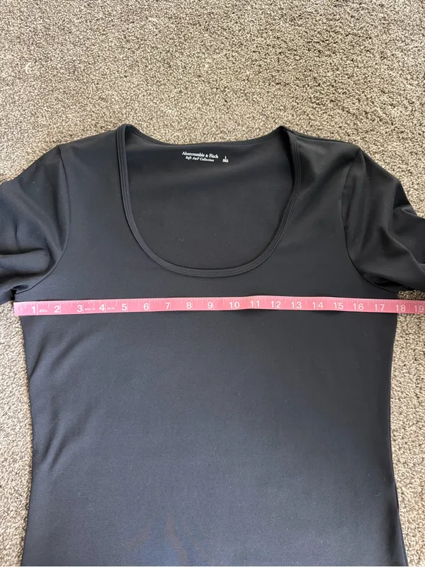 Abercrombie & Fitch Soft A&F Black Long Sleeve Scoop Neck Bodysuit Large - Image 4