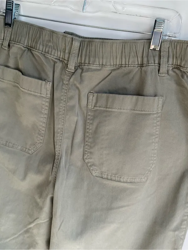 Sonoma wide leg crop pant sailor front olive green chino casual summer 16 - Image 6