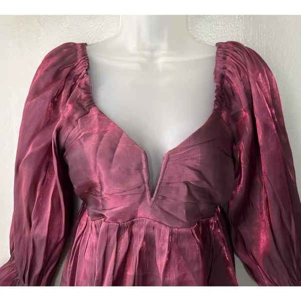 Entro Top Size Medium Grape Purple Iridescent Babydoll Dark Romantic Vamp Party - Image 3