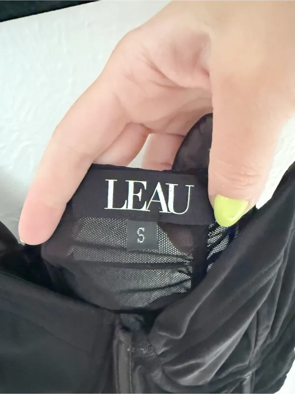 LEAU Miami Corset Mesh Bodice Mini Dress Black Sz S - Image 6