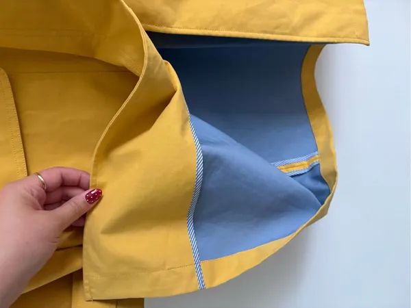 Issac Mizrahi x Target Longline Trench Coat Corduroy Collar Yellow Size XL - Image 6