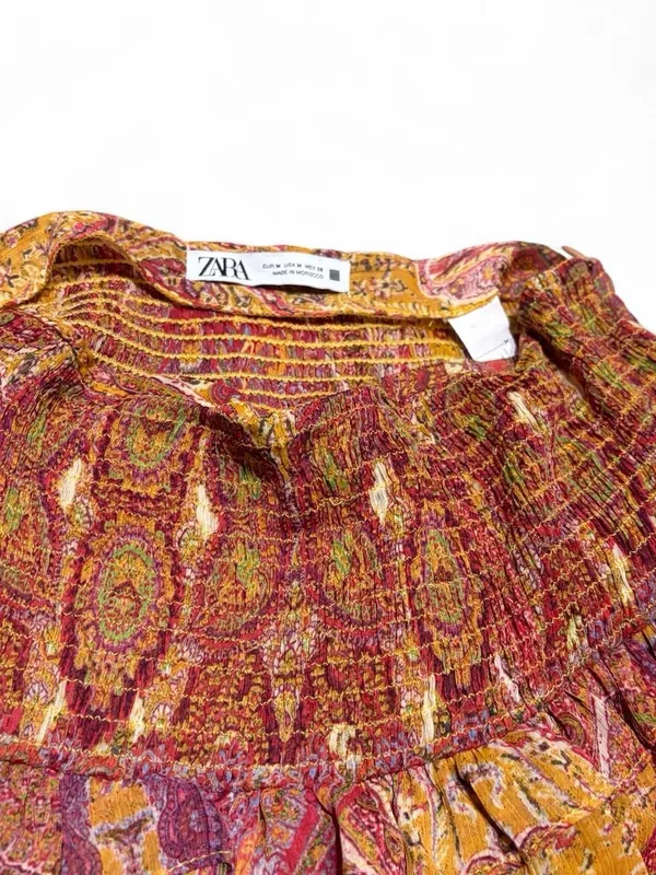 Zara Tiered Ruffle Colorful Mini Skirt - Image 2