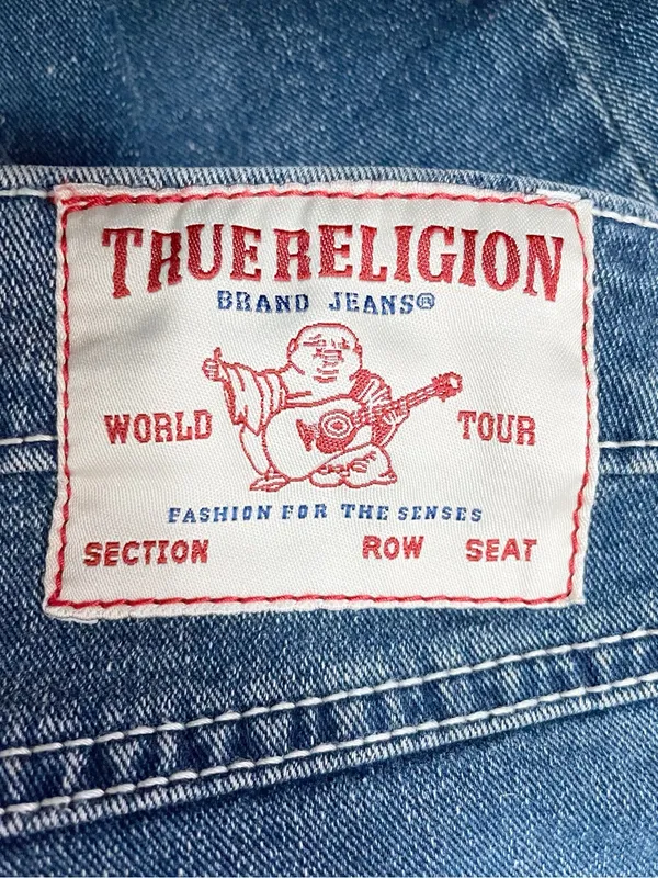 True Religion Becca Jeans Sz 31 Mid Rise Bootcut Flap Pocket Dark Wash Stretch - Image 11