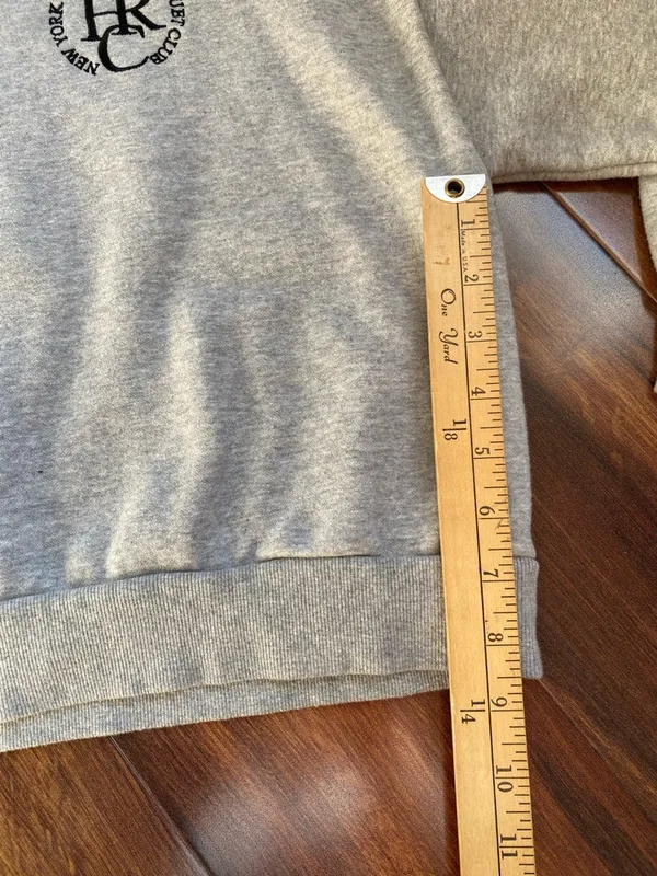 My Call New York Health and Racquet Club Crop Collared Sweatshirt Gray - Image 3